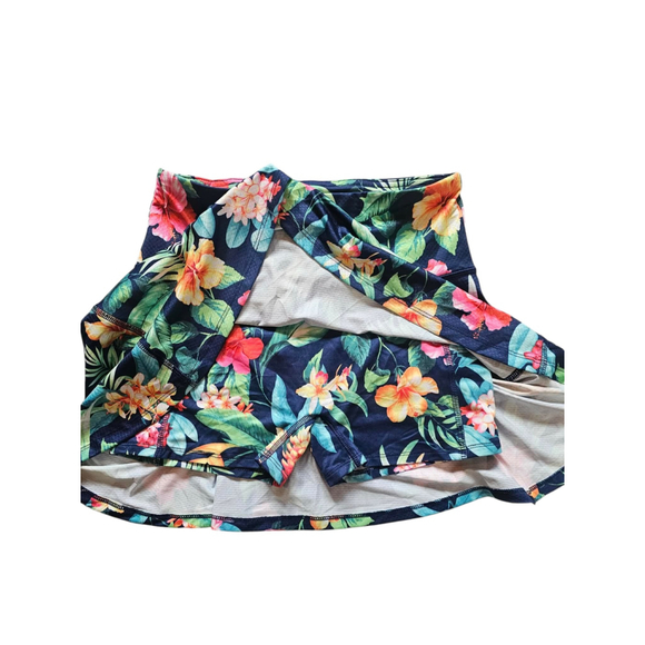 Gottex 2pc Golf Tennis Set Navy Tropical Floral Jacket & Skort XS EUC - Picture 5 of 7